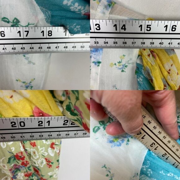 LOVESHACKFANCY Patchwork Tiered Maxi Dress Bohemian Floral Print Bex Size Small - Picture 11 of 12